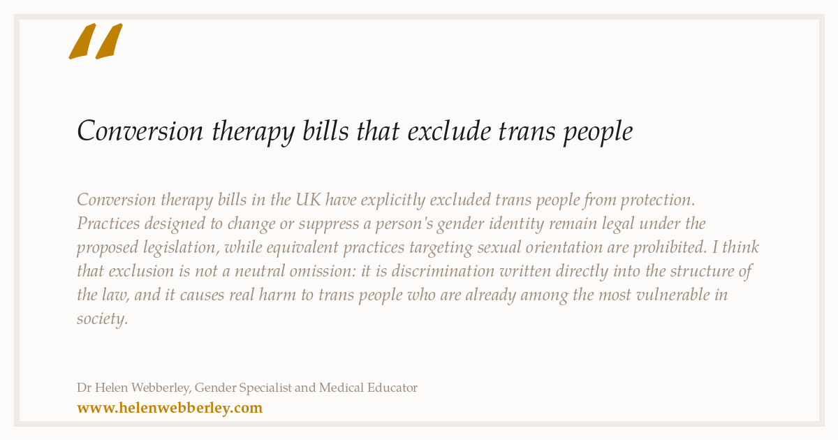 Conversion therapy bills that exclude trans people