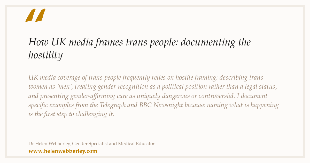 How UK media frames trans people: documenting the hostility