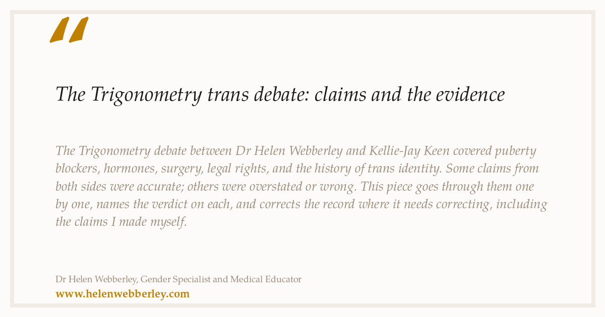 The Trigonometry trans debate: claims and the evidence | Dr Helen Webberley