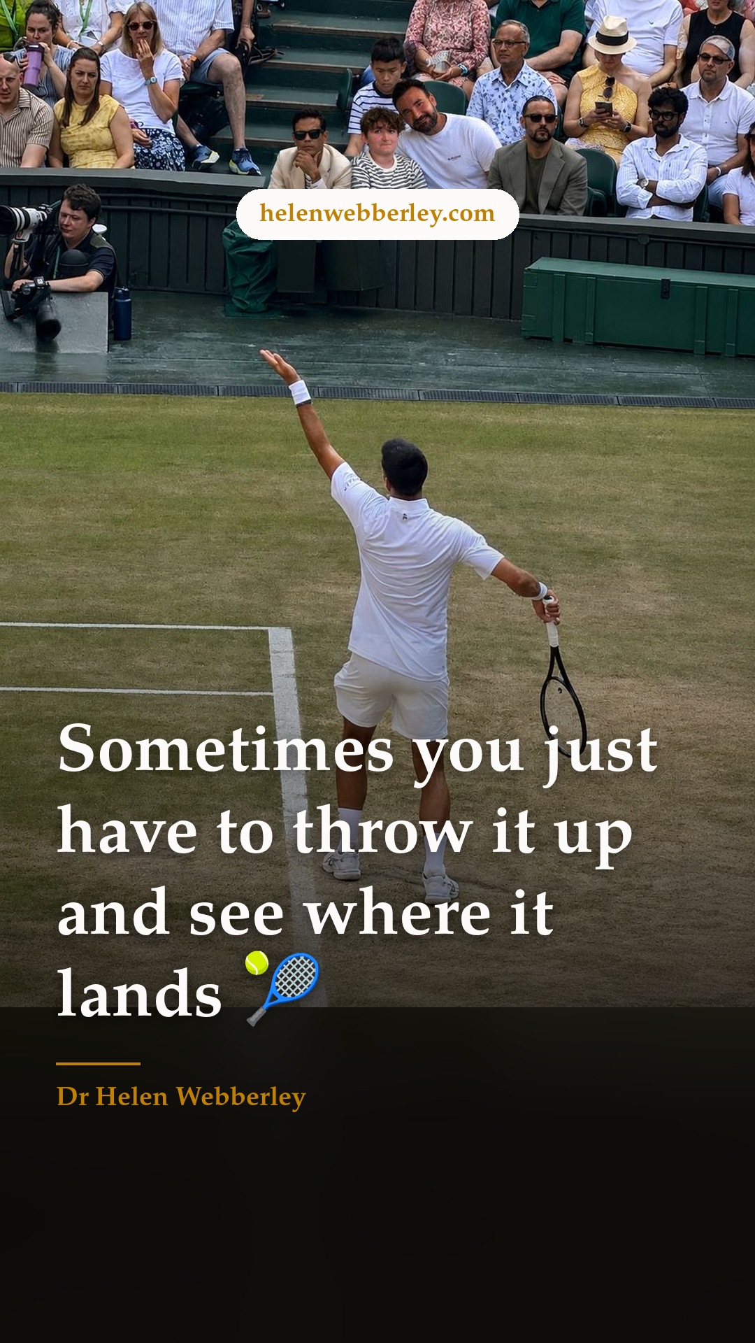 Sometimes you just have to throw it up and see where it lands 🎾