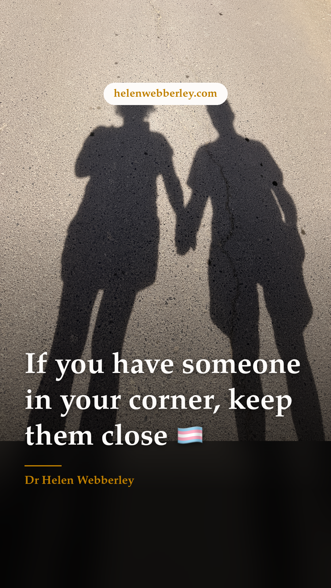 If you have someone in your corner, keep them close 🏳️‍⚧️