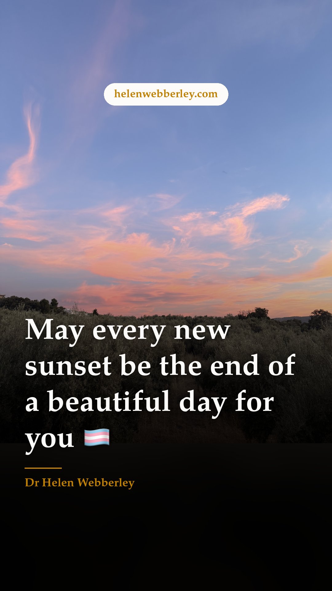 May every new sunset be the end of a beautiful day for you 🏳️‍⚧️