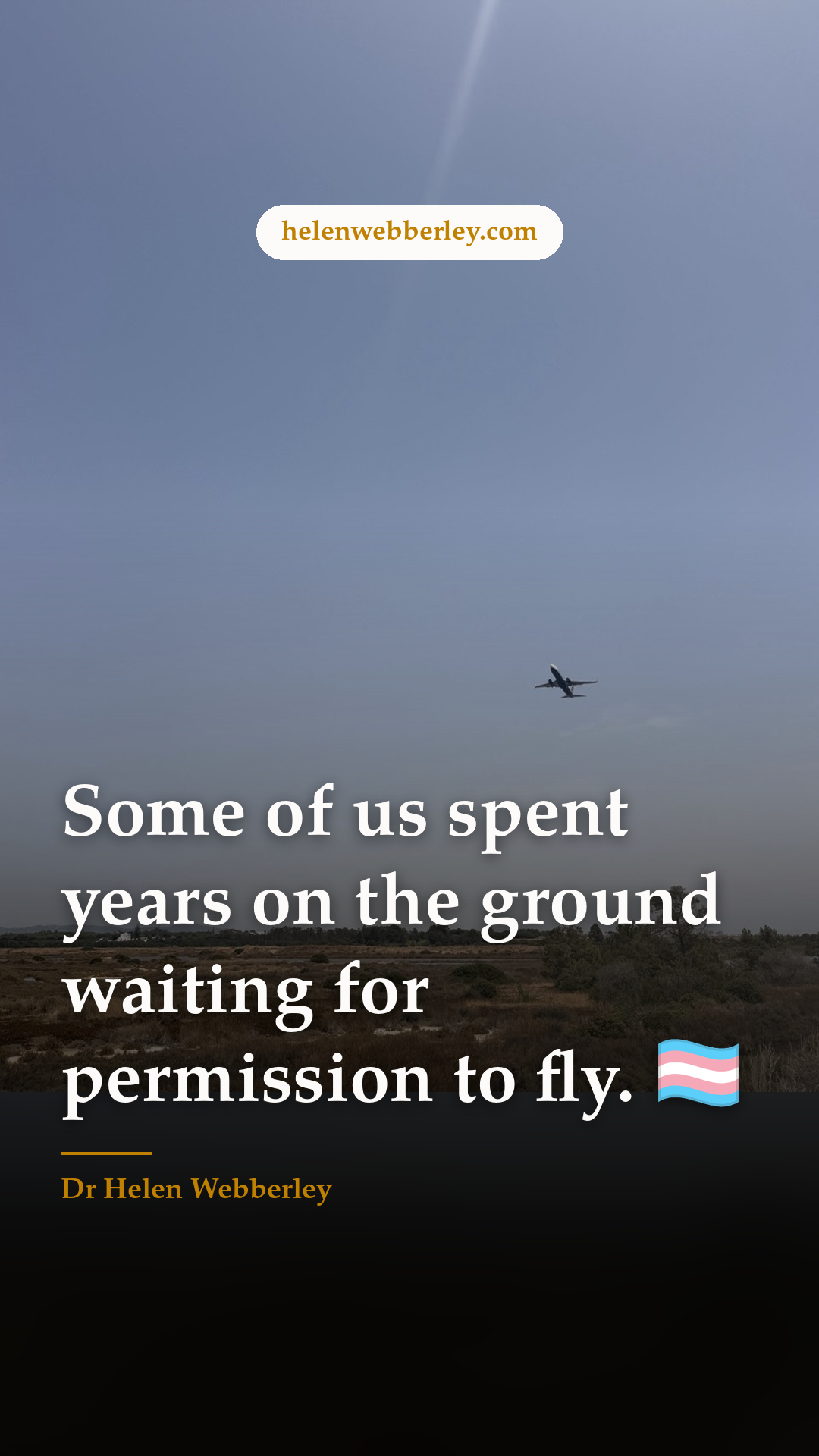 Some of us spent years on the ground waiting for permission to fly. 🏳️‍⚧️