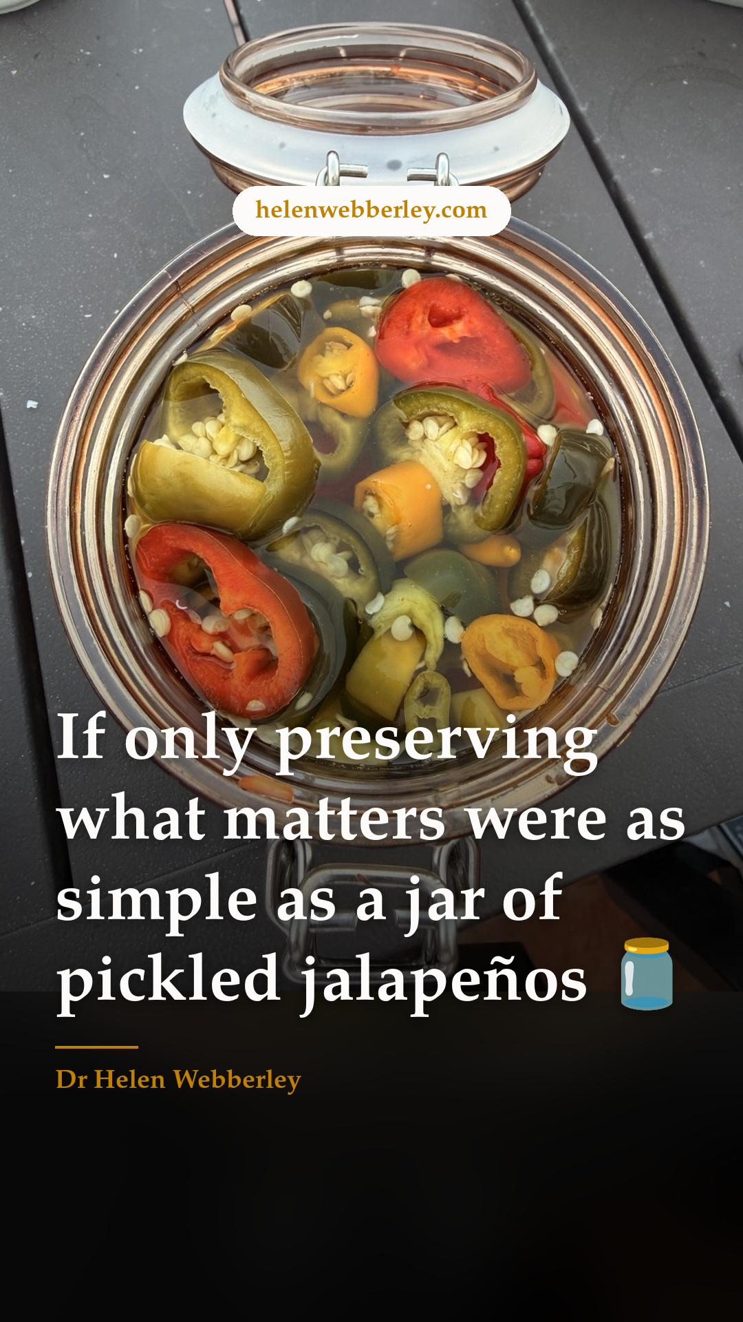 If only preserving what matters were as simple as a jar of pickled jalapeños 🫙