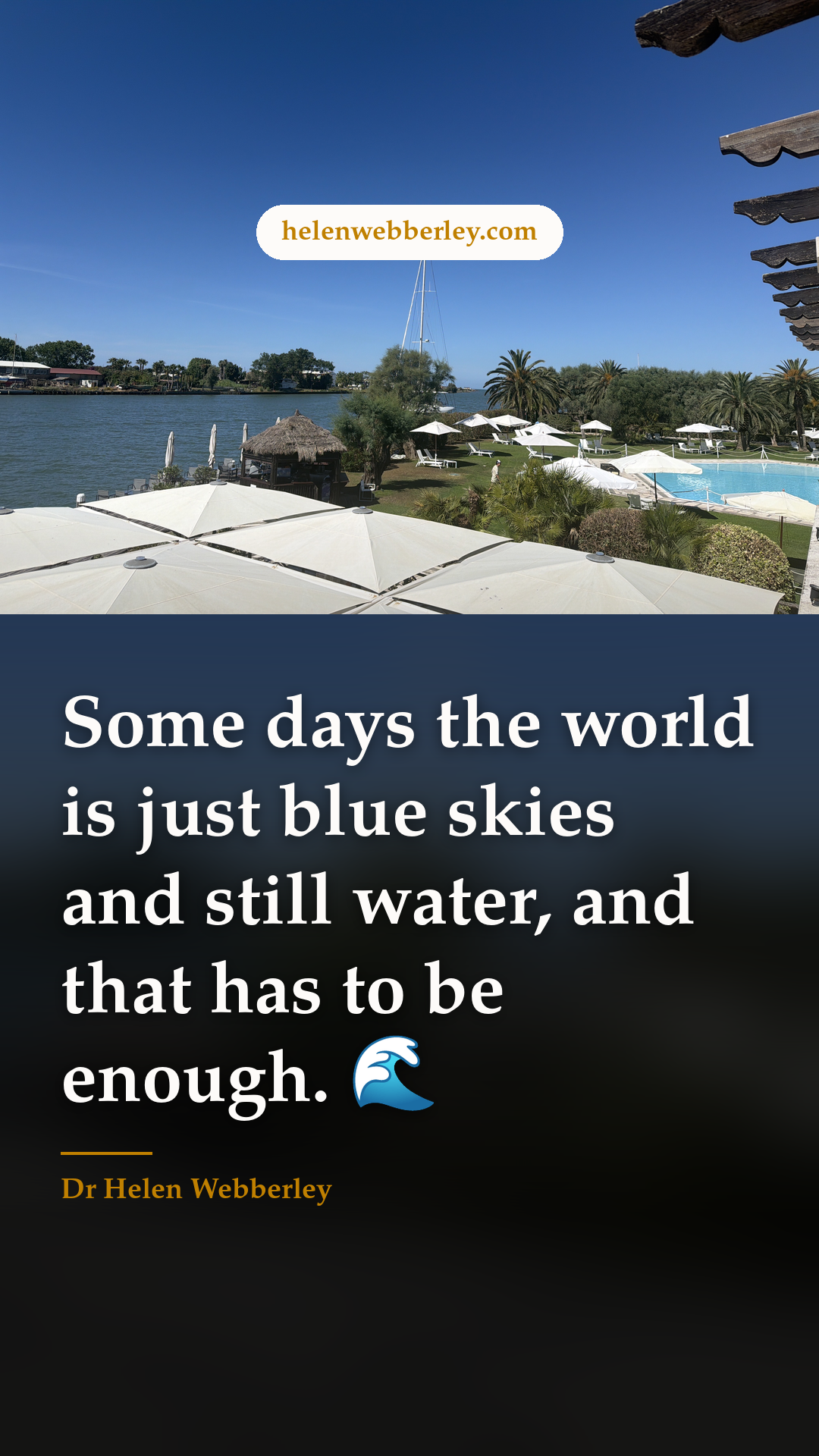 Some days the world is just blue skies and still water, and that has to be enough. 🌊