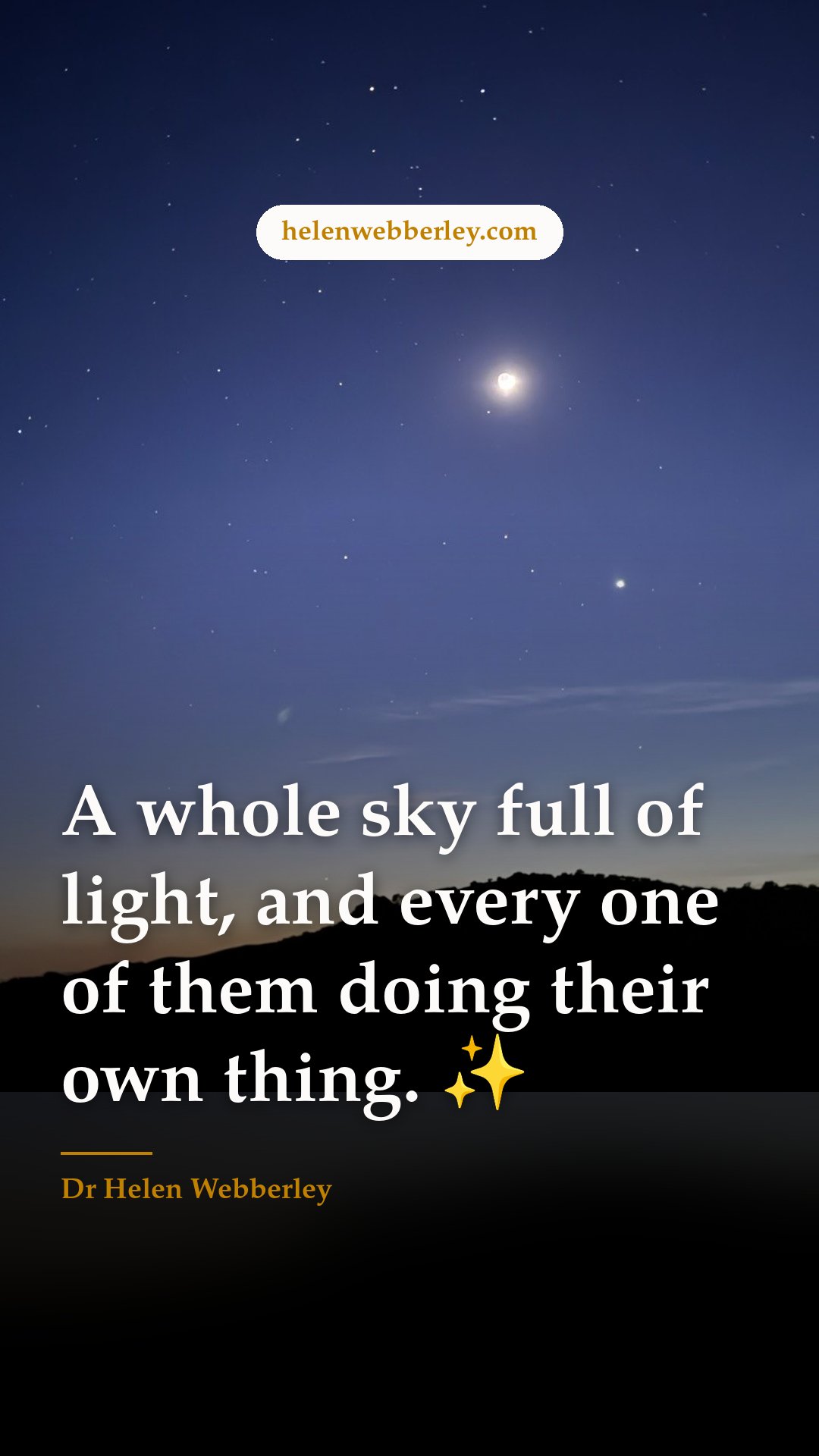 A whole sky full of light, and every one of them doing their own thing. ✨