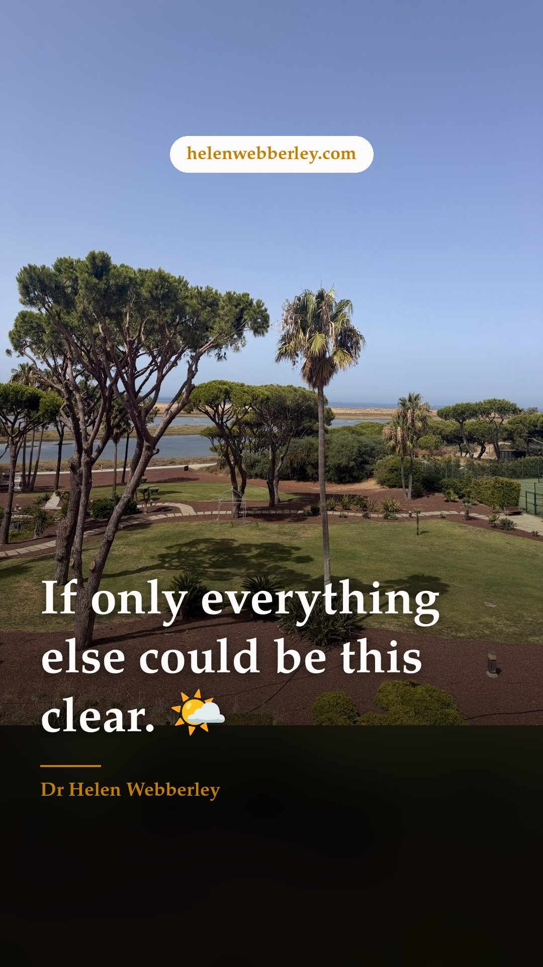 If only everything else could be this clear. 🌤️