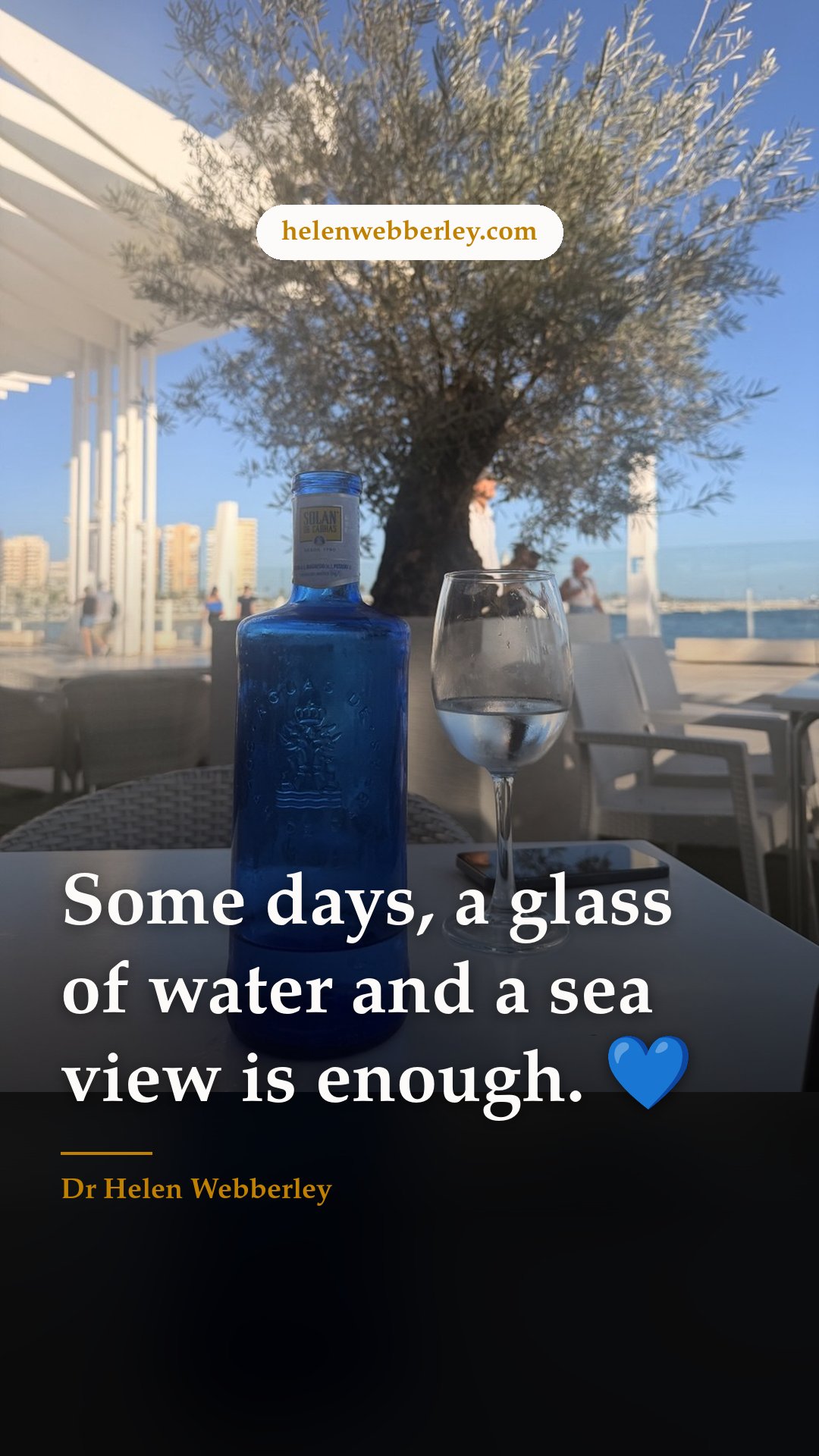 Some days, a glass of water and a sea view is enough. 💙
