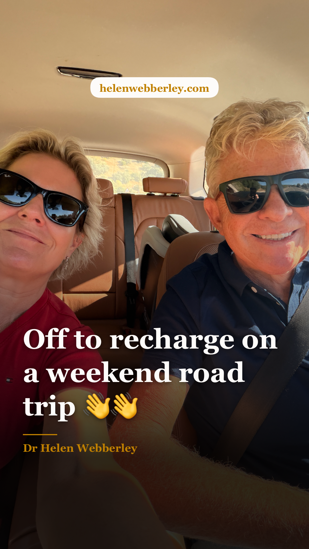 Off to recharge on a weekend road trip 👋👋