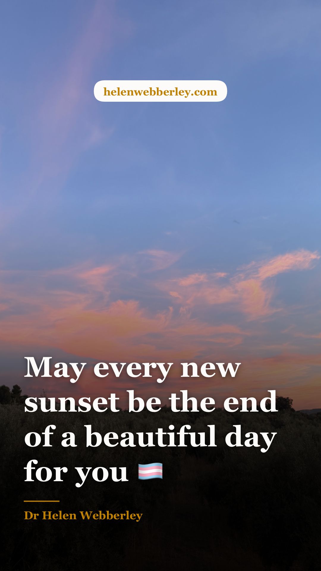 May every new sunset be the end of a beautiful day for you 🏳️‍⚧️